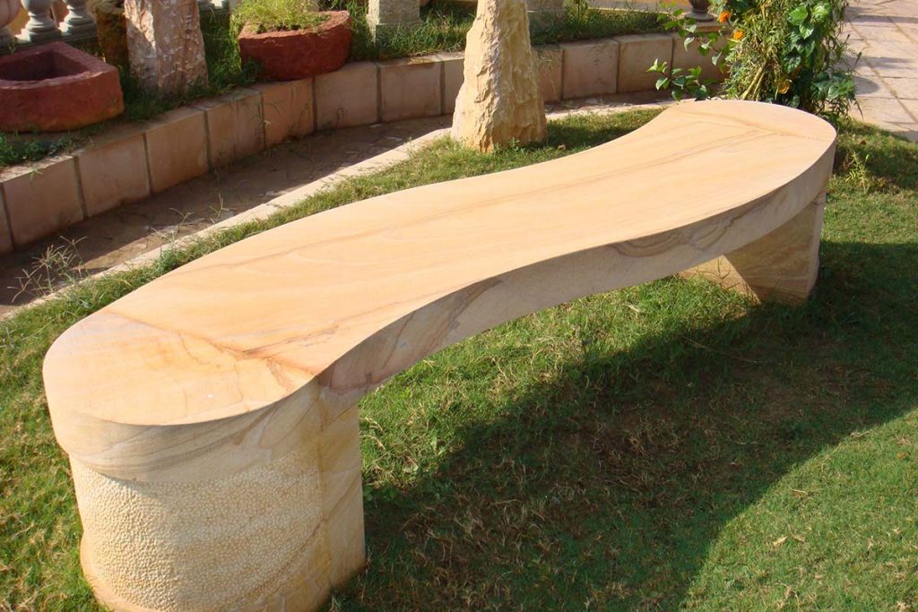 Stone garden bench for making the most out of your green area