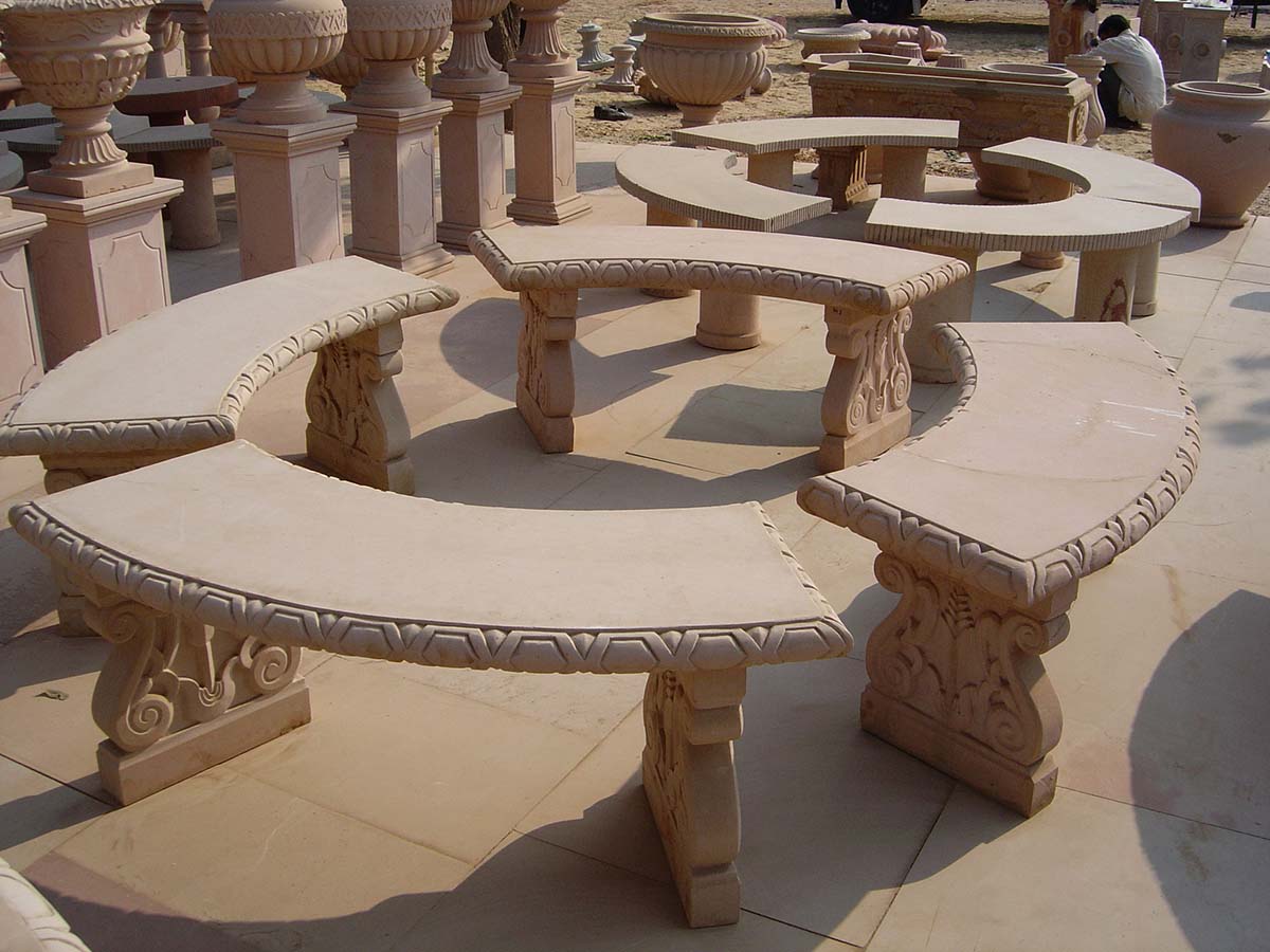 Stone garden bench for making the most out of your green area