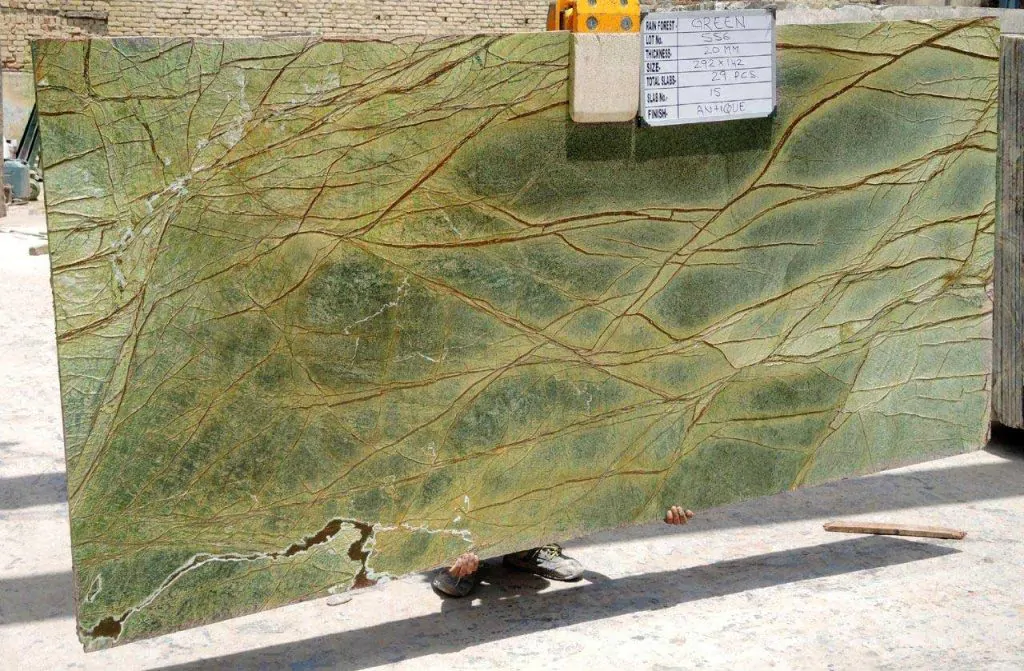 Rainforest Green marble Gangsaw Slab