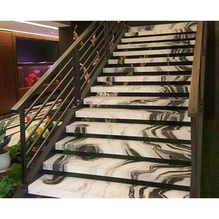 Panda white marble stairs