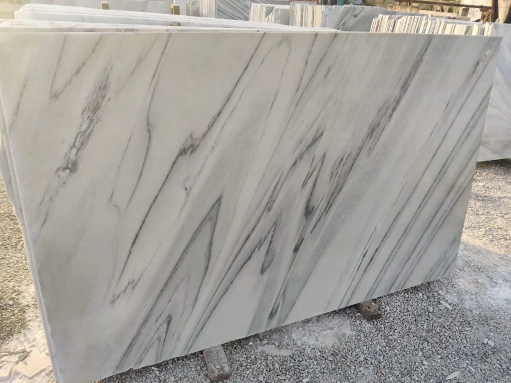 Polished bruno White Marble slab