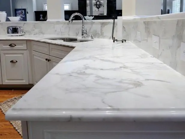 White marble countertop