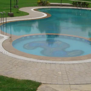 Autumn Brown cobbles pool surround